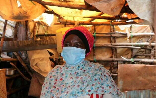 Chirondo Mwambui in her partially finished home in Moroto Simitini in the coastal city of Mombasa. Photo: WFP/Martin Karimi