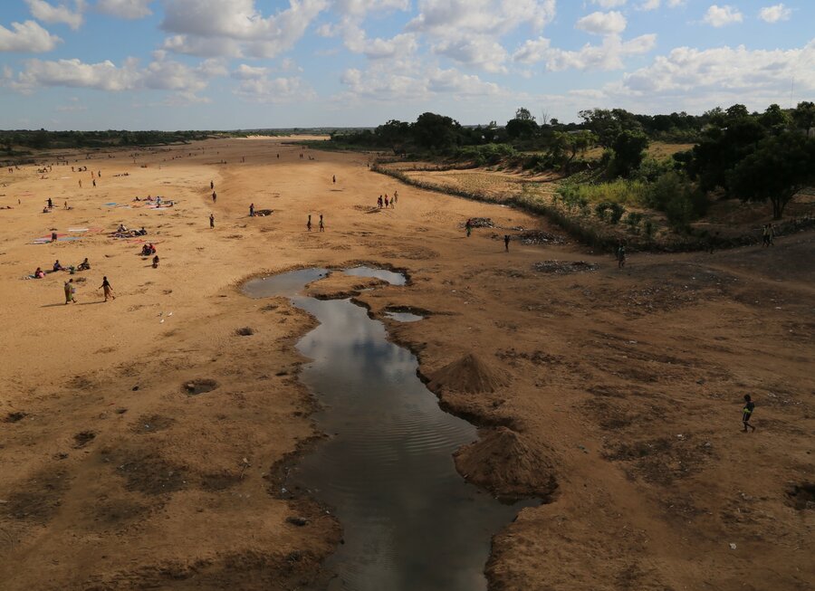 A dried riverbed.