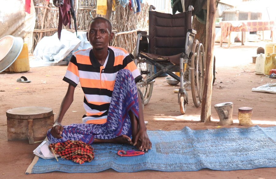 Abdi in his home in Dadaab. 