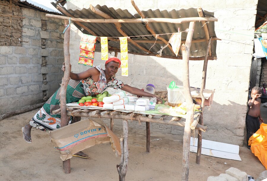 2.	Mwanhamhisi at her newly revived grocery and foodstuff business