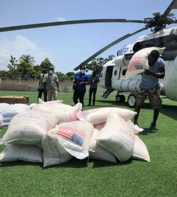 USAID food stocks are strategically positioned in the country to respond in the event of a cyclone. 