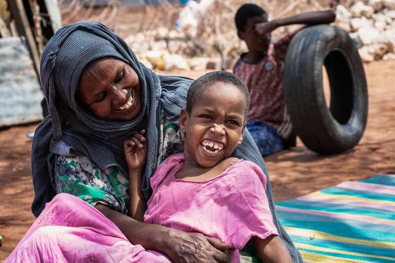 Halima with her daughter Ikran who live with disabilities