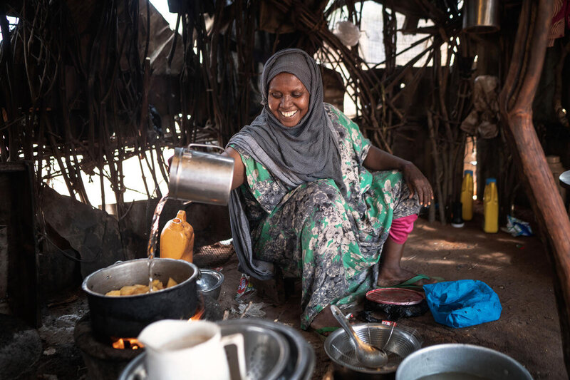 Halima cooks 