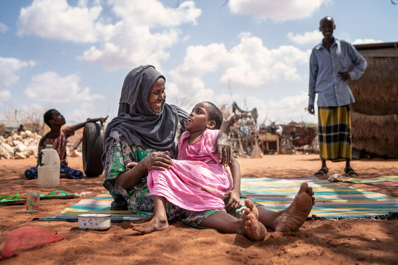 Halima with her daughter Ikran who live with disabilities