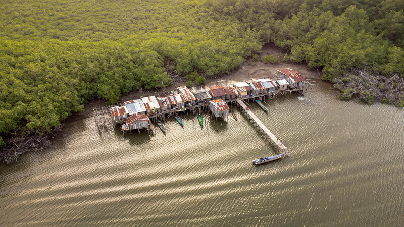 Vista aérea tomada por un dron de la comunidad de Punta de Miguel, en donde vive Rosa. 