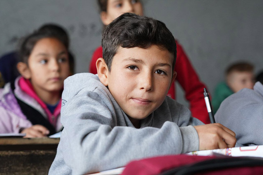 Issa at a school in Hama, Syria. Photo: WFP/Hussam Al Saleh