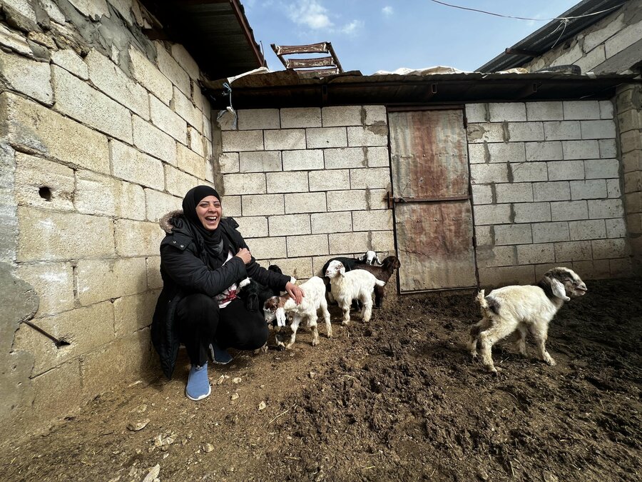 Rana had to sell some of her sheep so she could afford feeding and taking care of the remaining ones. Photo: WFP/Edmond Khoury
