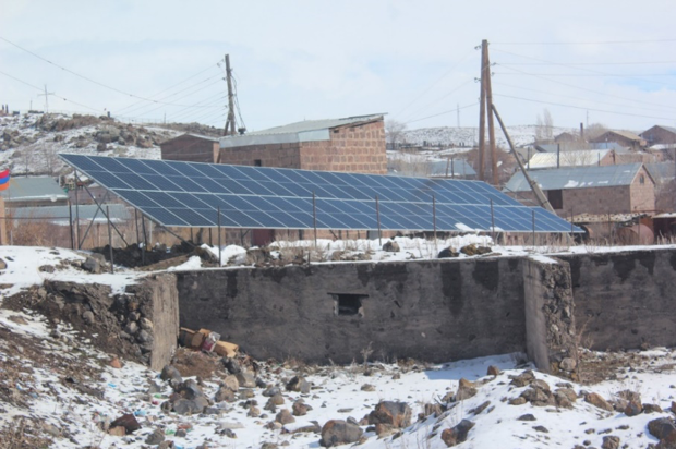 The solar station provided to the community. Photo credits: WFP/Mariam Avetisyan