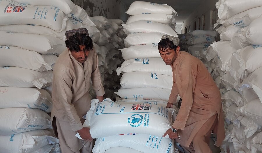 Wheat flour packages are ready to be distributed to the beneficiaries of Khost. 