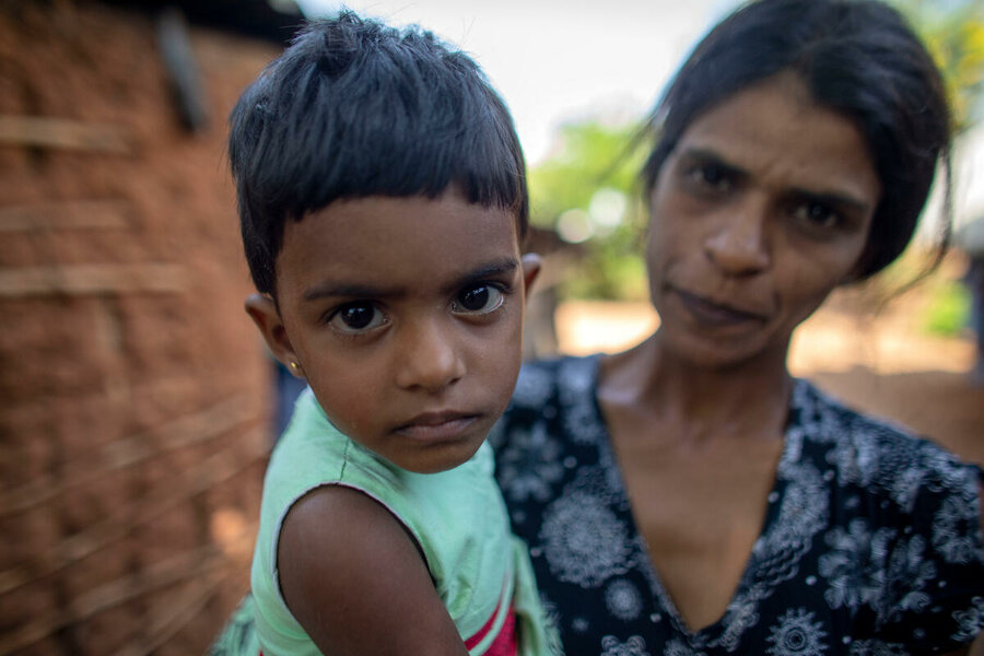 Without land to cultivate, S. A. Priyangani, 36, works as a day laborer on nearby farms, earning barely enough to support her extended family of 9 in the village of Hambegmuwa, Sabaragamuwa. Priyangani Josh etsey