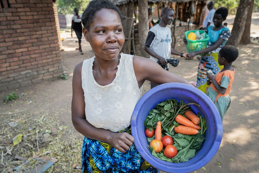 Farmer Rosie Jameson now reaps bumper harvests. Photo: WFP/Badre Bahali