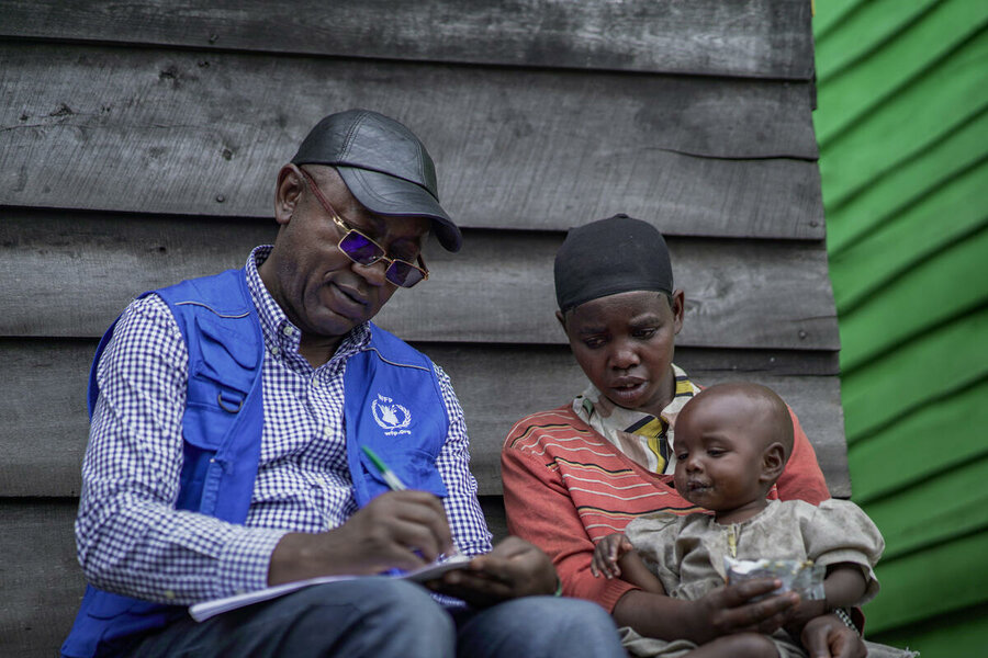 A mother and child at an assessment in Goma, DRC