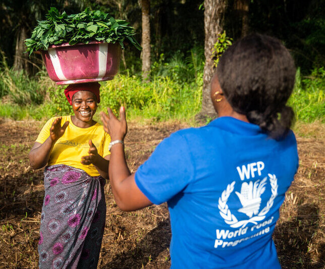 Smallholder farmer in Sierra Leone is growing vegetables for a local school feeding programme. Photo: WFP 