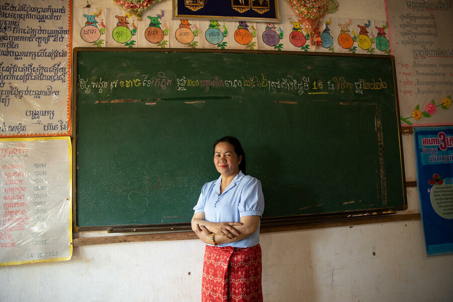 Vann Samun, principal of Bos Thom school. Photo: WFP/Samantha Reindeers