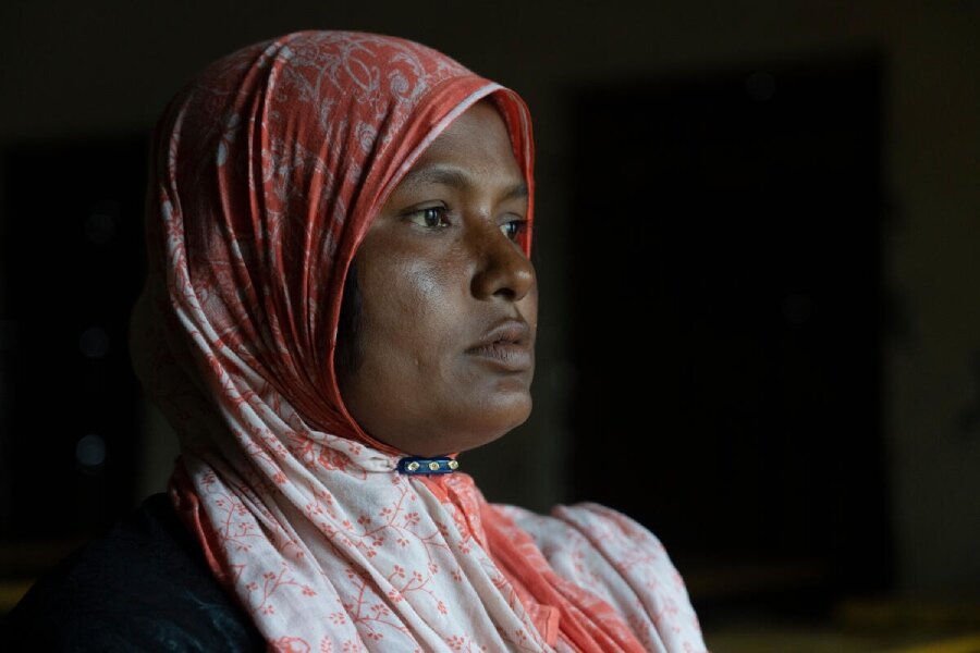 Samjida Begum, also bought food with WFP cash - and will use some of the remaining money to repair her storm-battered home. Photo: WFP/Saikat Mojumder