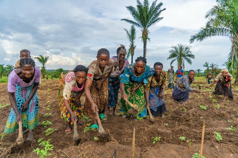 Smallholder farmers in Tanganyika, supported under the Sweden-funded WFP-FAO resili-ence project.