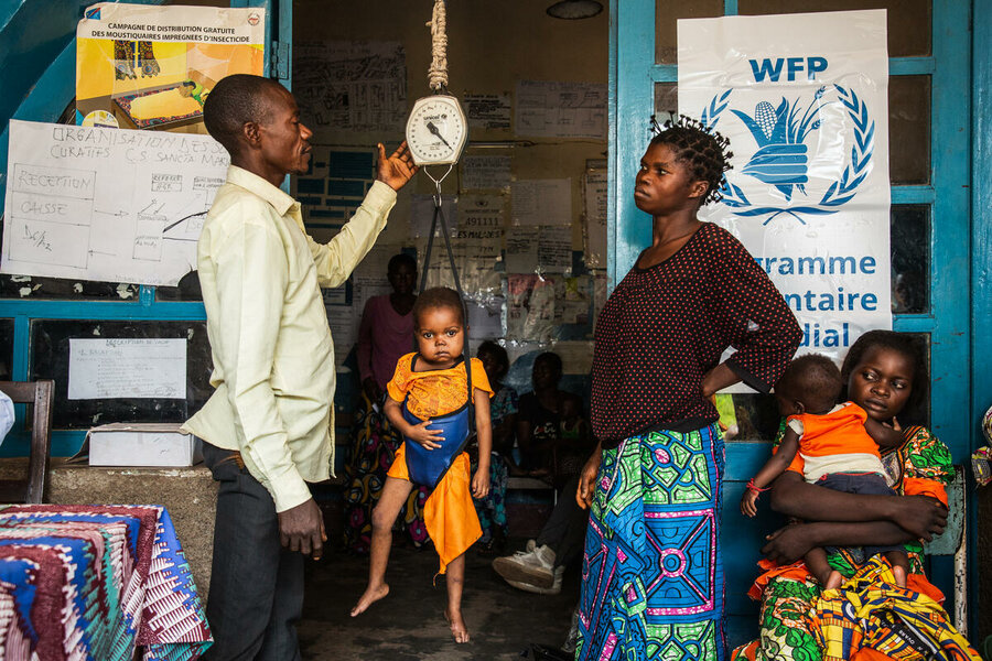 In Demba, Kasai province, Ntumba's 3-year-old daughter, Mutshawudi, takes part in a malnutrition asssessment