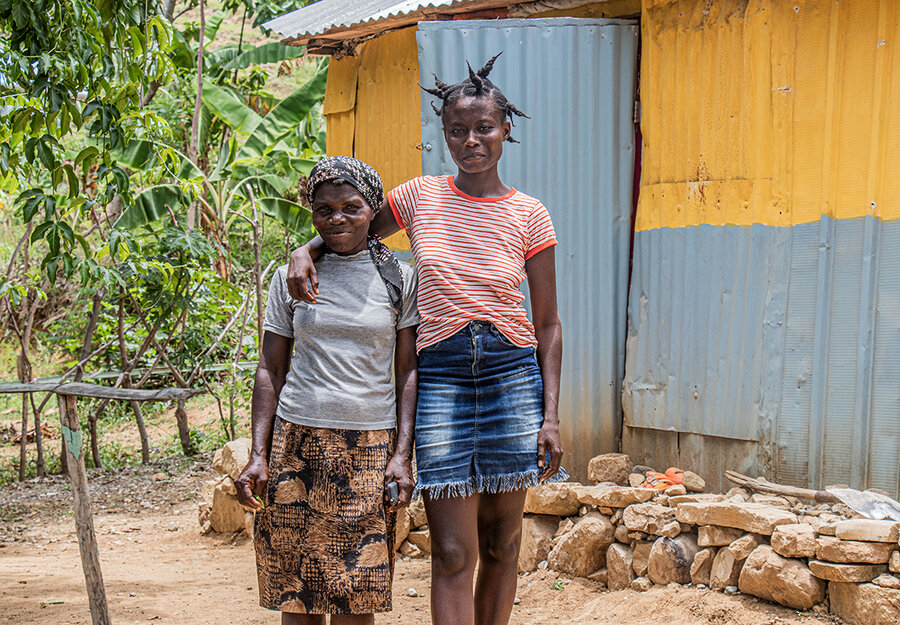 Sultane Jacob, a 62-year-old widow, purchased a goat with the first installment of money she received and now hopes to expand her farm in Haiti's North department by purchasing pigs and chickens. 