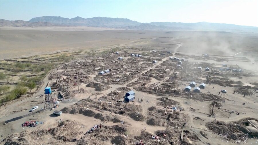 An aerial view of a quake-flattened village in Afghanistan's Herat province. Photo: WFP/Hasib Hazinyar