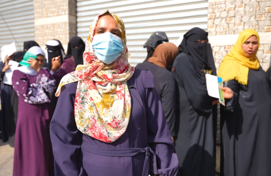 Gazan woman in a Facemask