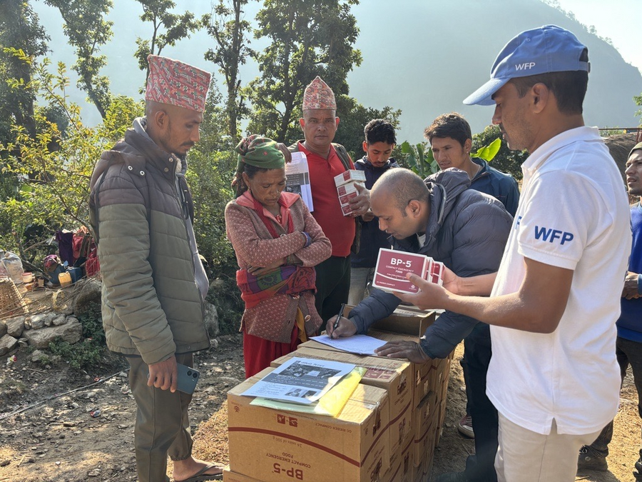 Food distribution in Jajarkot