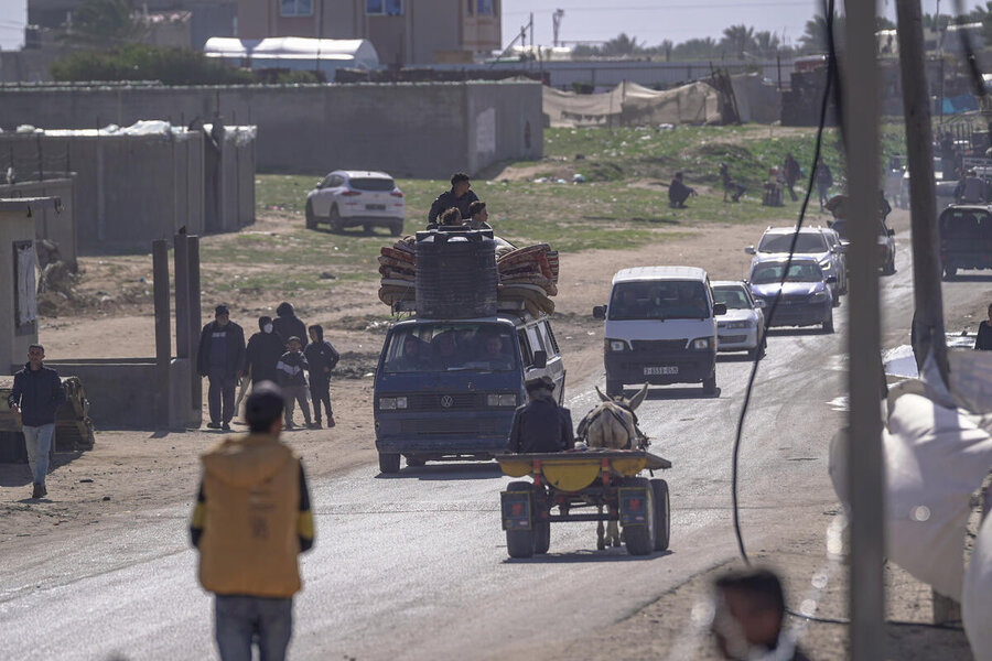 Many Gazans have been displaced by the war multiple times. The United Nations warns Gaza’s humanitarian crisis risks worsening if Israeli ground forces move into Rafah, uprooting displaced people once again. Photo: WFP/Ali Jadallah