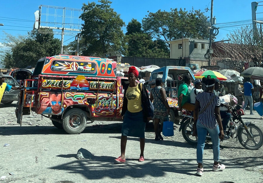 Tap-tap transports in Port-au-Prince – the Haitian capital is in the throes of a displacement crisis as people flee gang violence. Photo: WFP/Peyvand Khorsandi