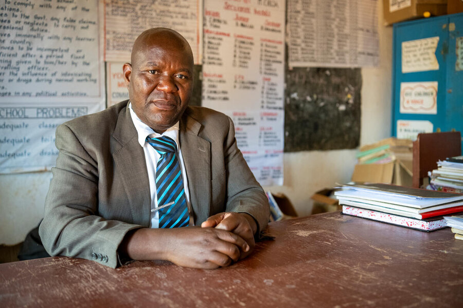 Felix Malinda, headmaster of Namilongo School, in southern Malawi, has deep respect for his students and fellow teachers. WFP/Giulio d'Adamo
