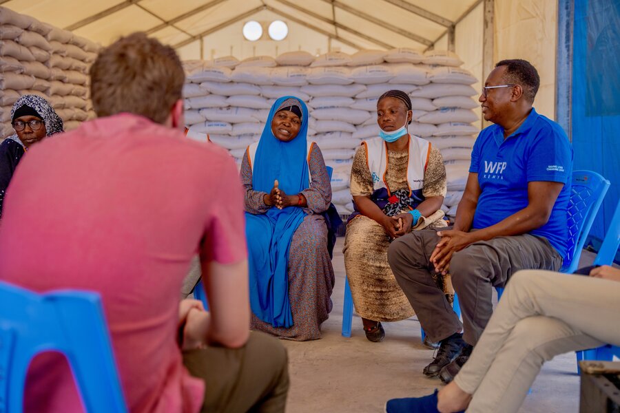 US farmers meeting with refugees at Kakuma refugee camp in April. Photo: WFP/Film Aid Kenya