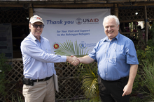 Reed Aeschliman (left), USAID Mission Director and Dom Scalpelli, WFP Country Director.