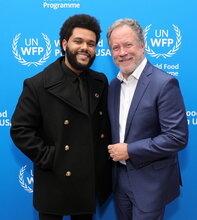 Newly appointed WFP Goodwill Ambassador The Weeknd, and WFP Executive Director David Beasley