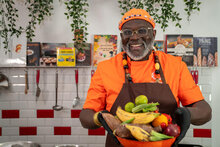 Photo: WFP/Evelyn Fey.  Chef Christian Abegan becomes WFP’s Chef Advocate for Food Security, Nutrition, Sustainable Food Systems.