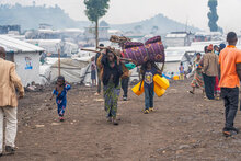 WFP/Michael Castofas. In Bulengo camp, on the outskirts of Goma, displaced families face a dire and uncertain future as M23 authorities instruct them to dismantle their makeshift shelters.