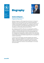 Biography - Assistant Executive Director, Programme Operations, Matthew Hollingworth