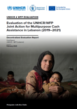 Lebanon,  Evaluation of UNHCR/WFP’s Joint Action For Multipurpose Cash Assistance under ECHO (2019-2021)