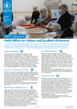 WFP Lebanon Zahle Field Office Factsheet – March 2022