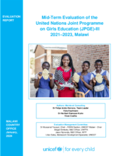 Malawi, Mid-term evaluation of the United Nations Joint Programme on Girls Education III 