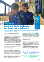 WFP Lebanon Food and Basic Assistance for Refugees in Lebanon Factsheet – July 2022