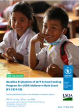 Lao PDR, USDA MCGovern-Dole School Feeding Programme 2020-2025: Evaluations