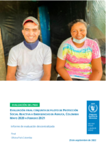 Colombia, Evaluación final conjunta de Piloto de Protección Social Reactiva a Emergencias en Arauca (2020-2021)