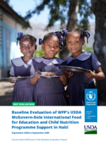Haiti, Baseline and Endline Evaluations: USDA McGovern Dole Food for Education and Child Nutrition Programme's Support (2020-2023)