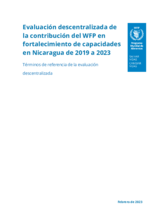 Evaluación descentralizada de la contribución del WFP en fortalecimiento de capacidades en Nicaragua de 2019 a 2023