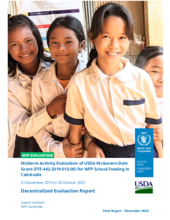 Cambodia, USDA McGovern Dole WFP School Feeding: mid-term evaluation