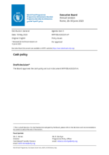 WFP Cash Policy