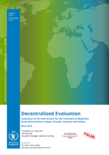 Burundi, Treatment of Moderate Acute Malnutrition intervention in Ngozi, Kirundo, Cankuzo and Rutana (2016-2019): Evaluation 