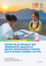 2023 - Testing the Acceptability and Organoleptic Qualities of Multiple Micronutrient Fortified Rice in School Children, LAO PDR 