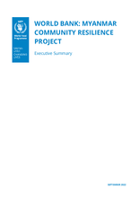 Myanmar Community Resilience Project 2022: Executive Summary