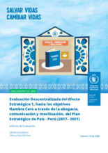 Peru, Evaluation of Strategic Outcome 1 (SO1) of Peru Country Strategic Plan: Towards the objectives of Zero Hunger through advocacy, communication and mobilization, 2018-2020
