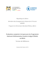 Benin, Integrated National School Feeding Programme: mid-term Joint Evaluation
