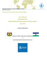 Lesotho Asset Creation and Public Works Activities: Evaluation